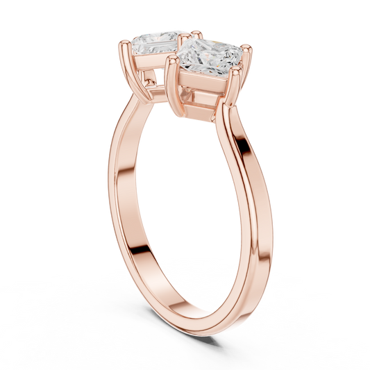 Cushion Three Stone Lab Grown Diamond Ring