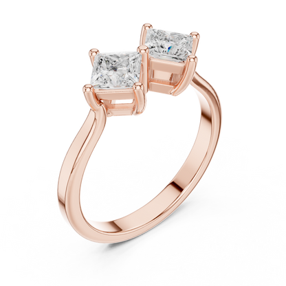 Cushion Three Stone Lab Grown Diamond Ring
