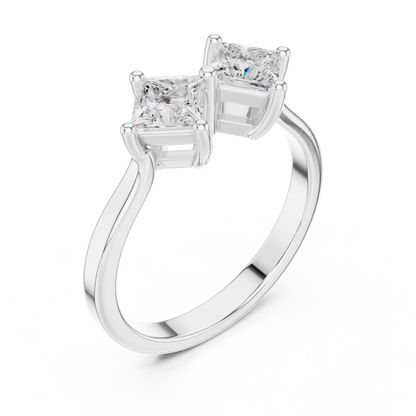 Cushion Three Stone Lab Grown Diamond Ring