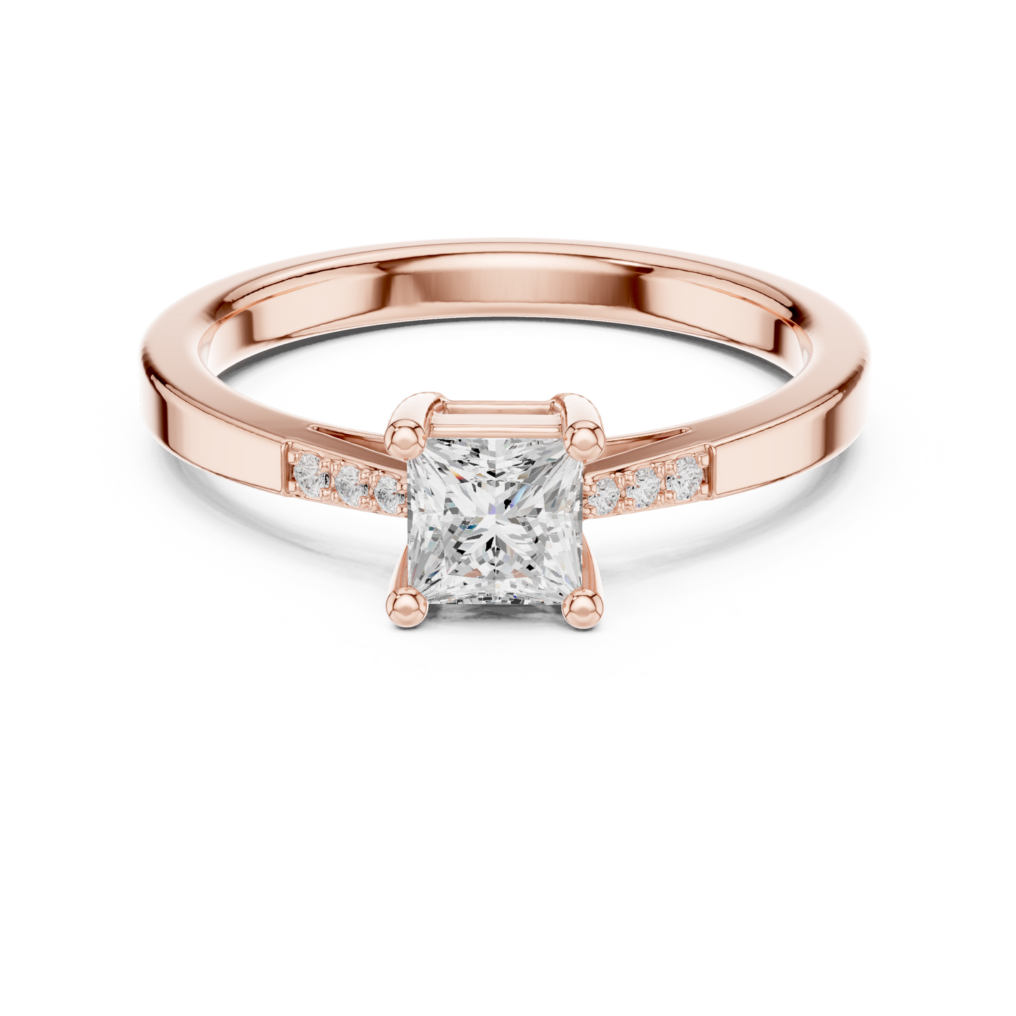 Mixed Shape Lab Grown Diamond Side Stone Ring