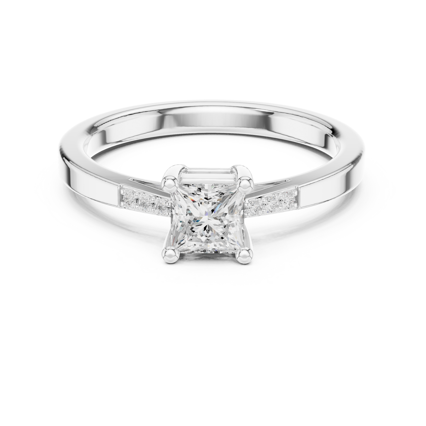 Mixed Shape Lab Grown Diamond Side Stone Ring