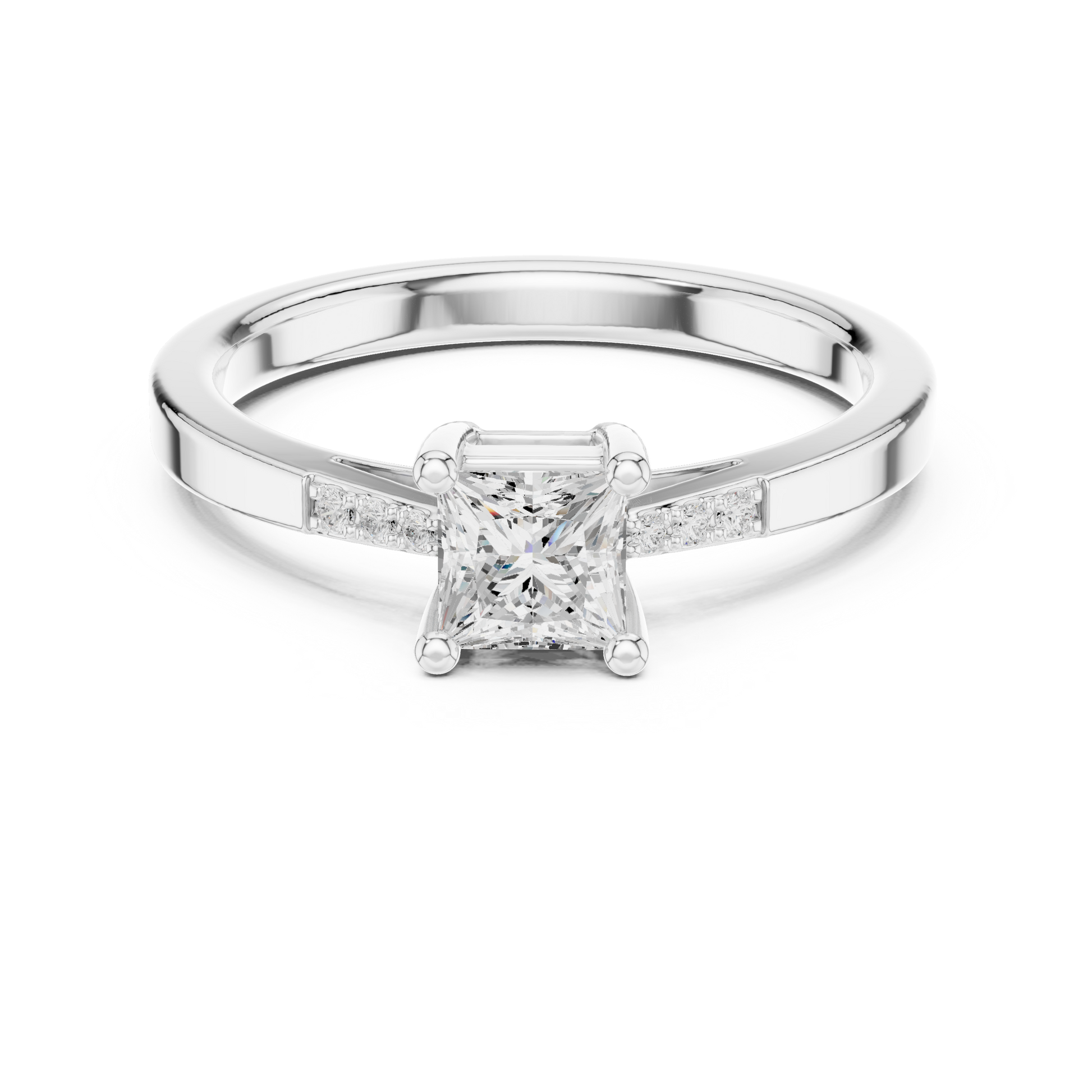 Mixed Shape Lab Grown Diamond Side Stone Ring