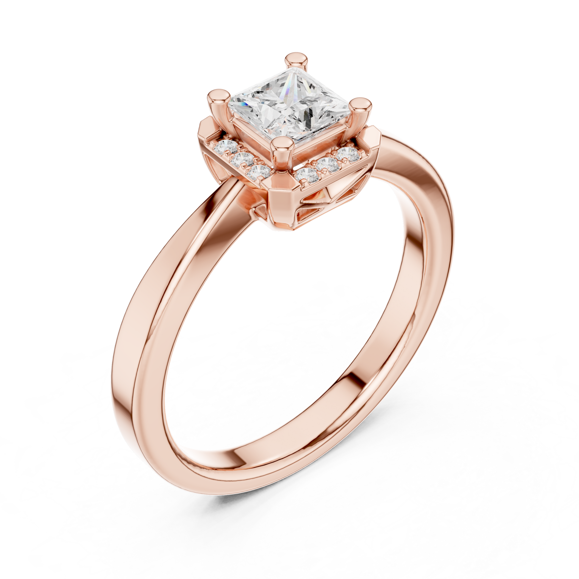 Mixed Shape Lab Grown Diamond Halo Ring