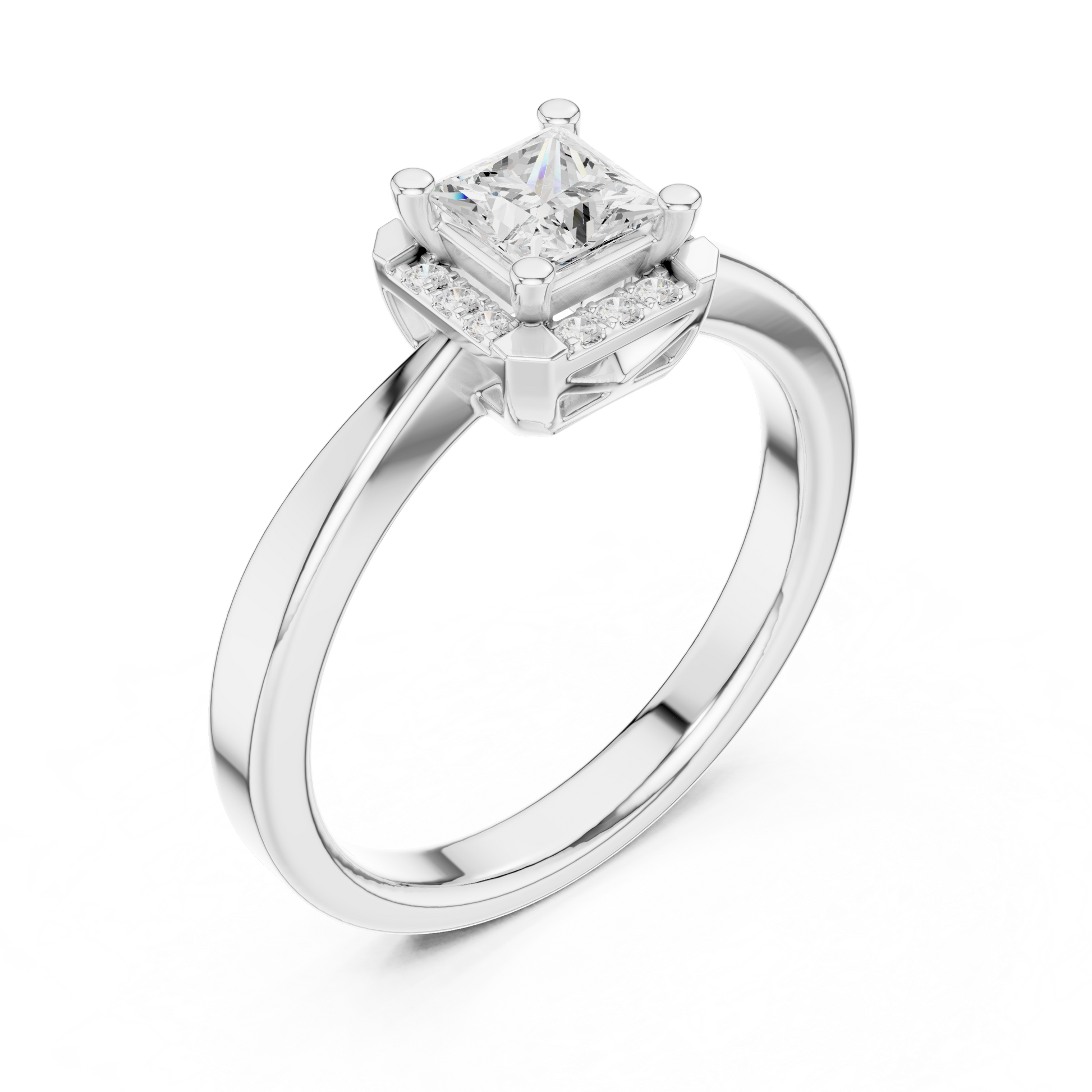 Mixed Shape Lab Grown Diamond Halo Ring