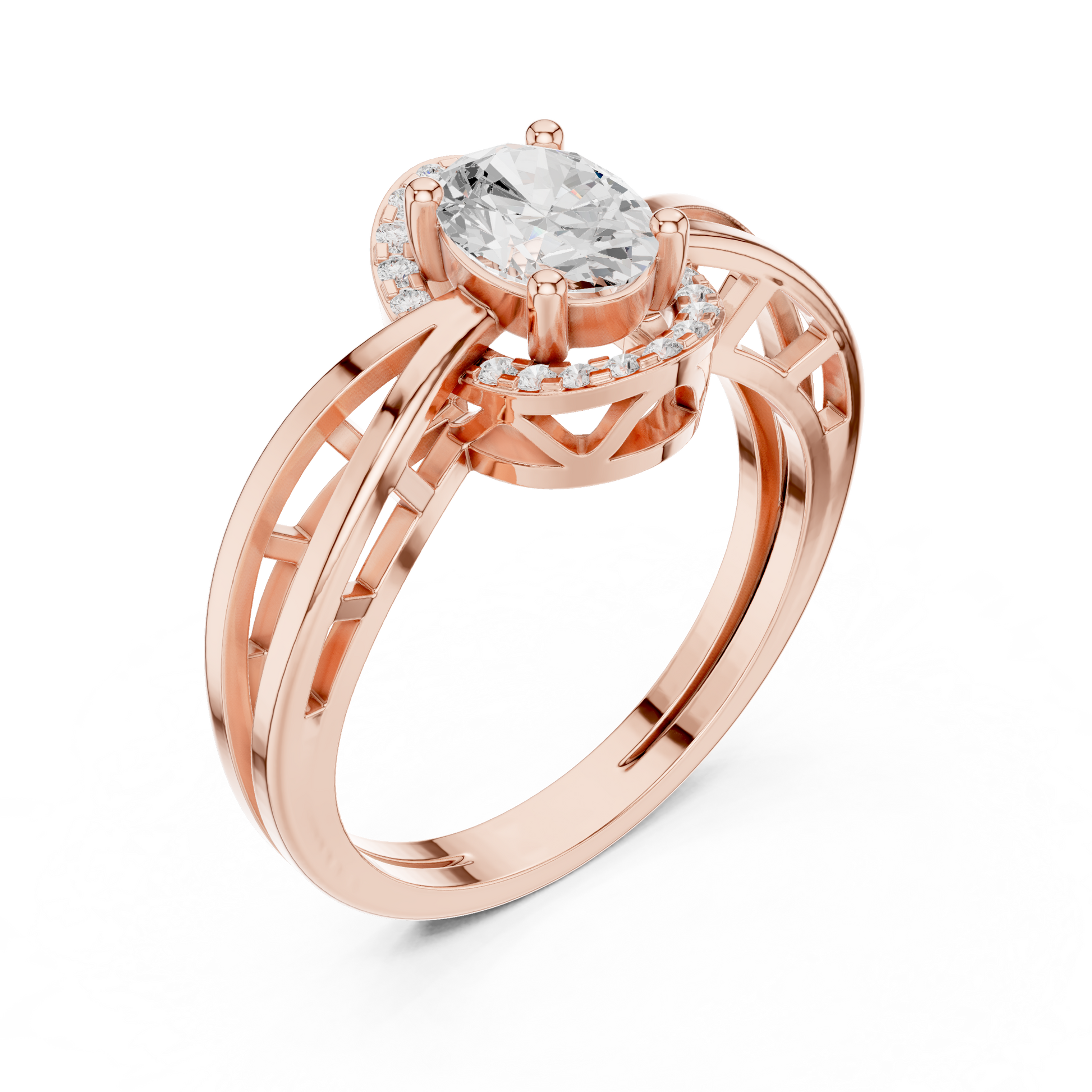 Round Halo Lab Grown Diamond Ring