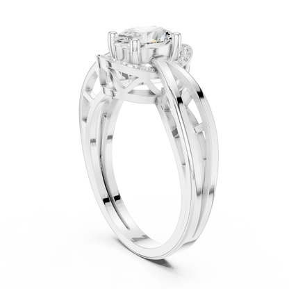 Round Halo Lab Grown Diamond Ring
