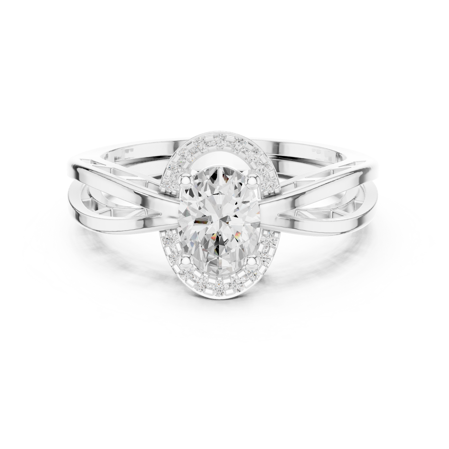 Round Halo Lab Grown Diamond Ring