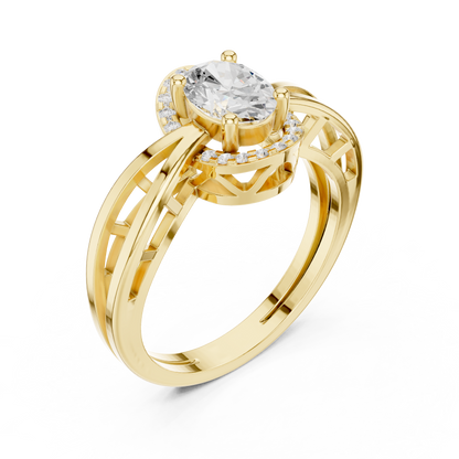 Round Halo Lab Grown Diamond Ring