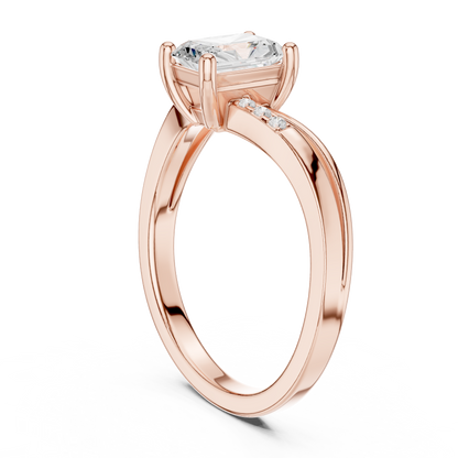 Round Side Stone Lab Grown Diamond Ring