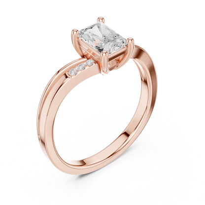Round Side Stone Lab Grown Diamond Ring