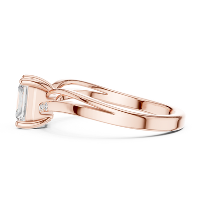 Round Side Stone Lab Grown Diamond Ring