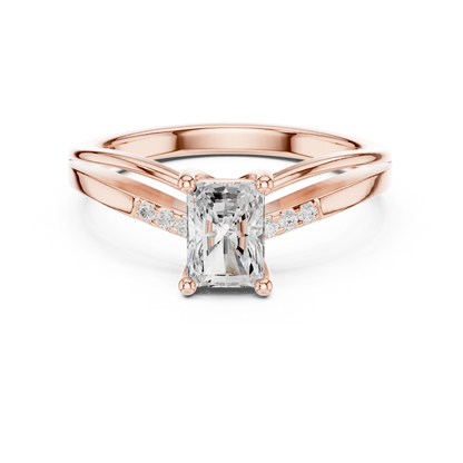 Round Side Stone Lab Grown Diamond Ring