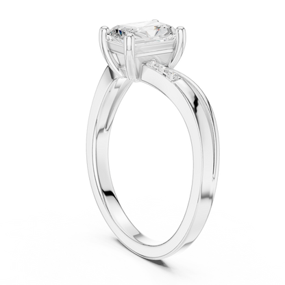 Round Side Stone Lab Grown Diamond Ring