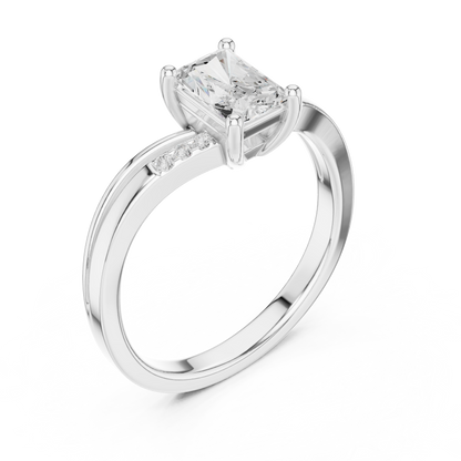 Round Side Stone Lab Grown Diamond Ring