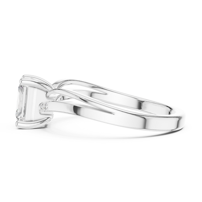 Round Side Stone Lab Grown Diamond Ring