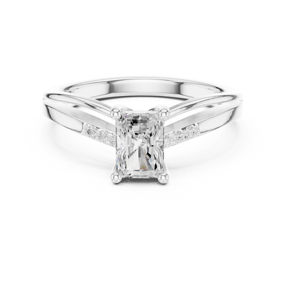 Round Side Stone Lab Grown Diamond Ring