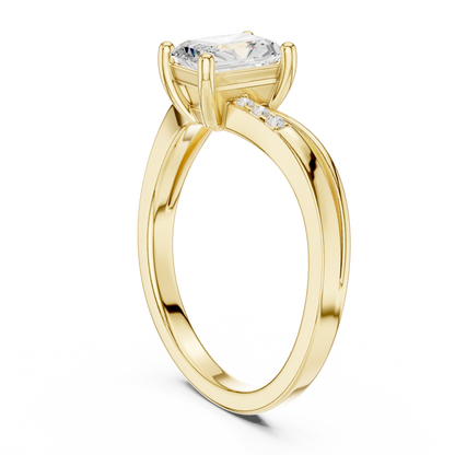 Round Side Stone Lab Grown Diamond Ring