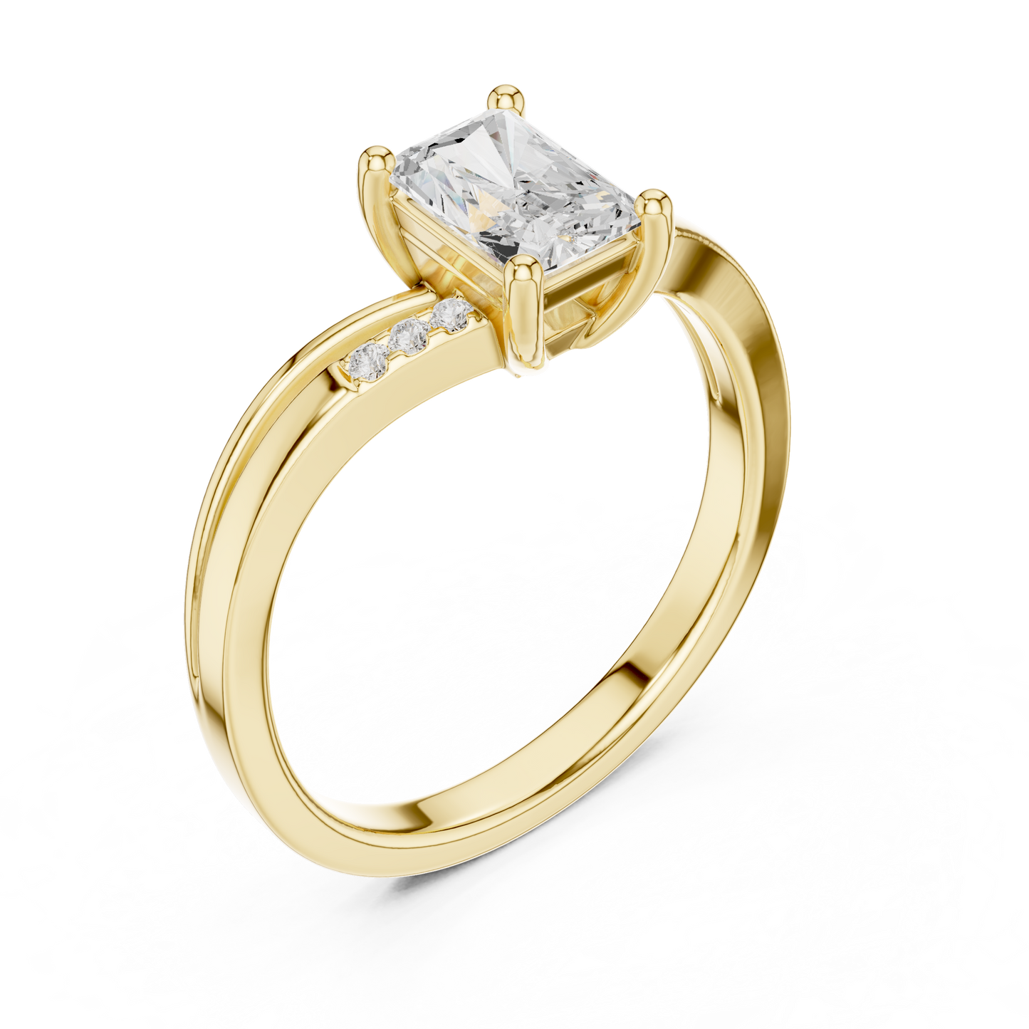 Round Side Stone Lab Grown Diamond Ring