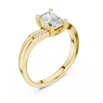 Round Side Stone Lab Grown Diamond Ring