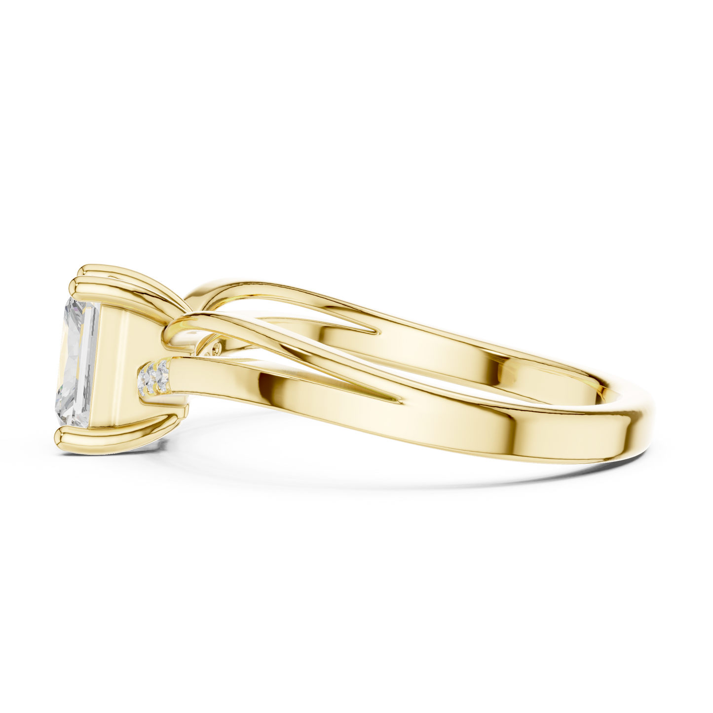 Round Side Stone Lab Grown Diamond Ring