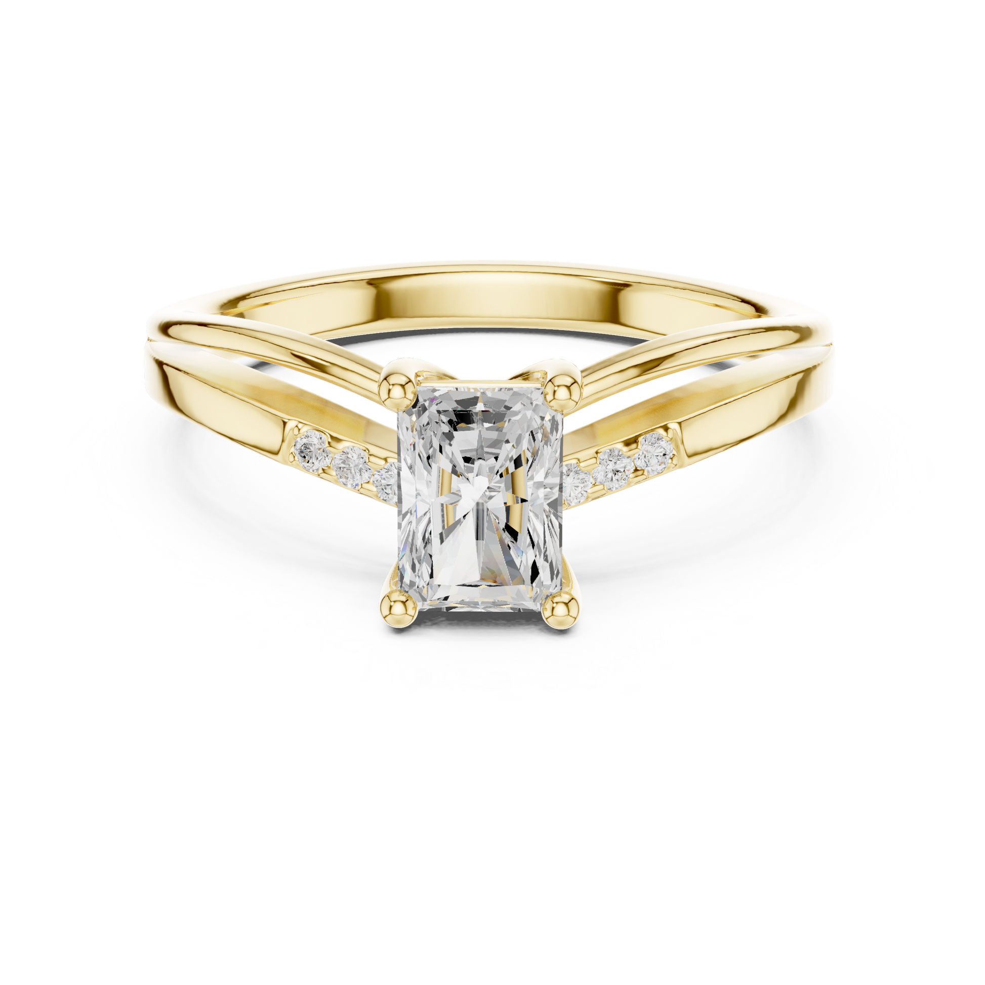 Round Side Stone Lab Grown Diamond Ring