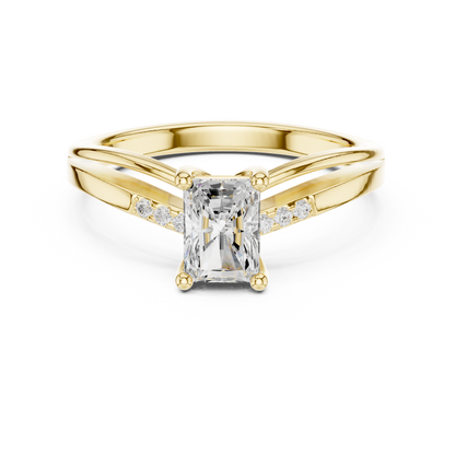Round Side Stone Lab Grown Diamond Ring