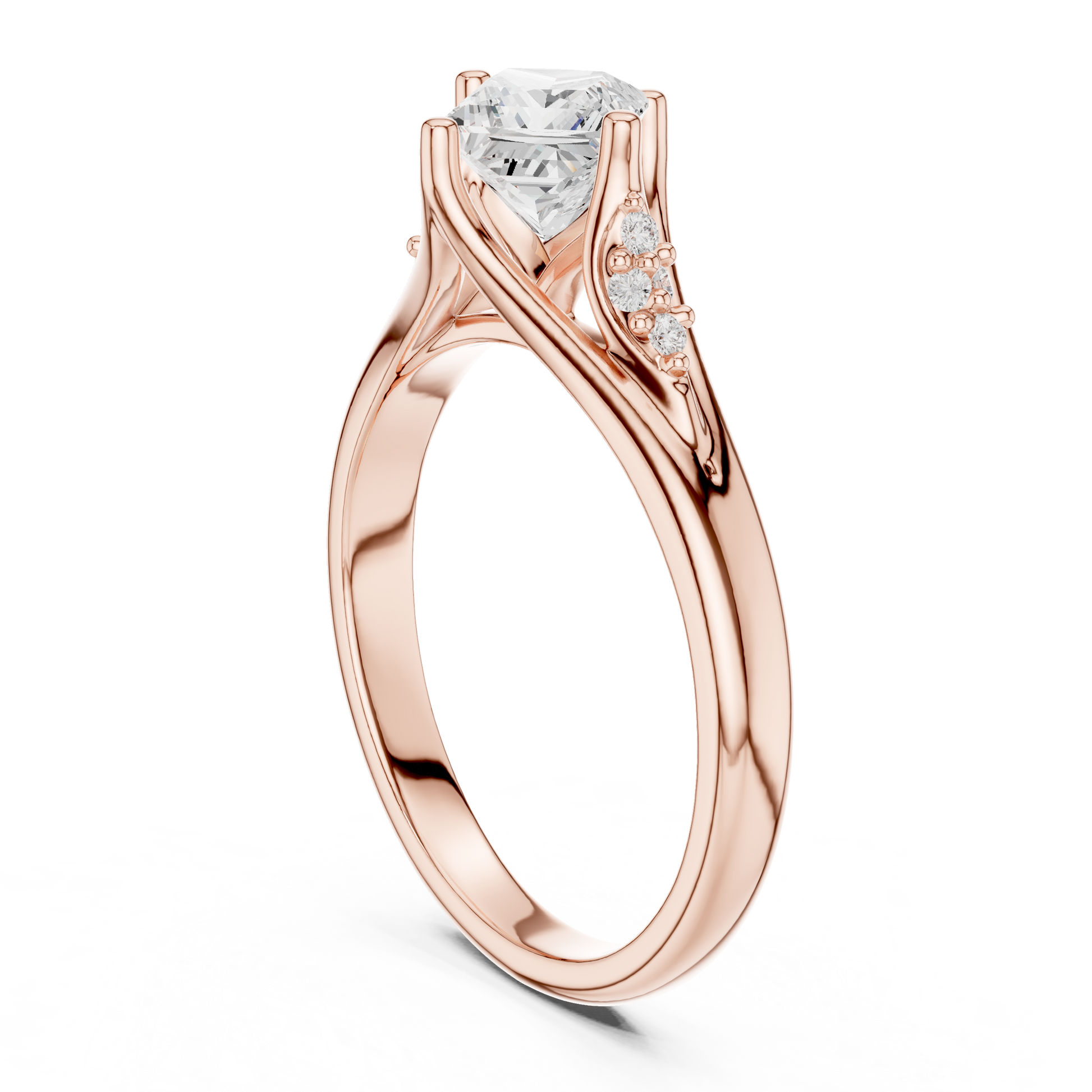 Mixed Shape Lab Grown Diamond Side Stone Ring
