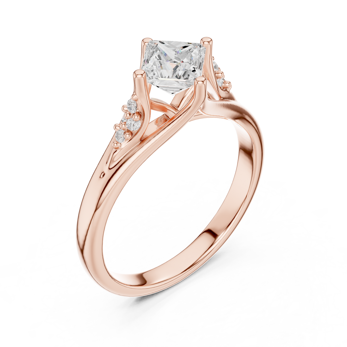 Mixed Shape Lab Grown Diamond Side Stone Ring