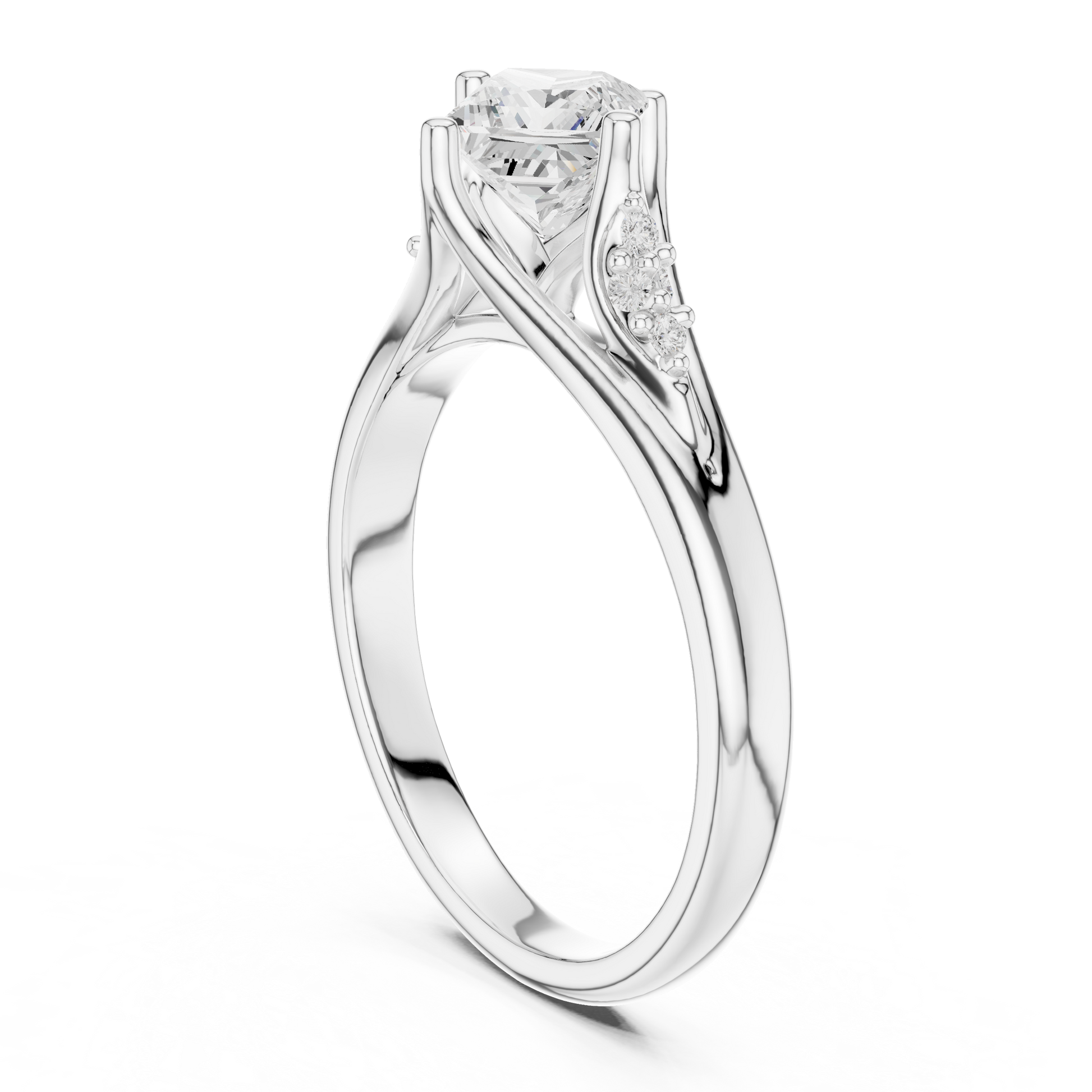 Mixed Shape Lab Grown Diamond Side Stone Ring