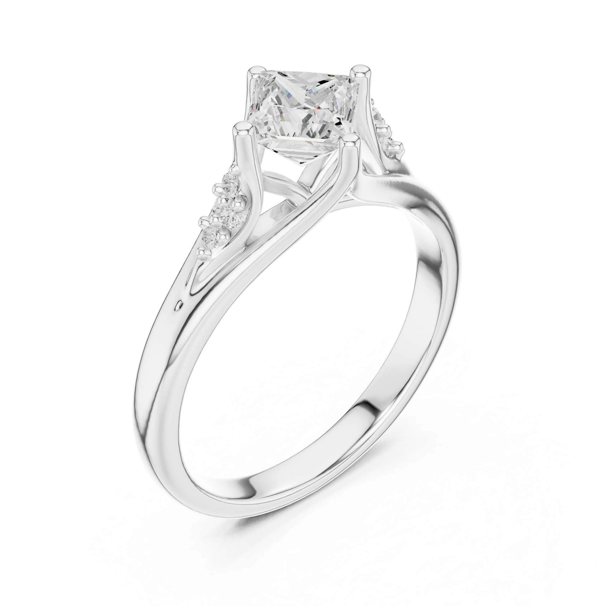 Mixed Shape Lab Grown Diamond Side Stone Ring