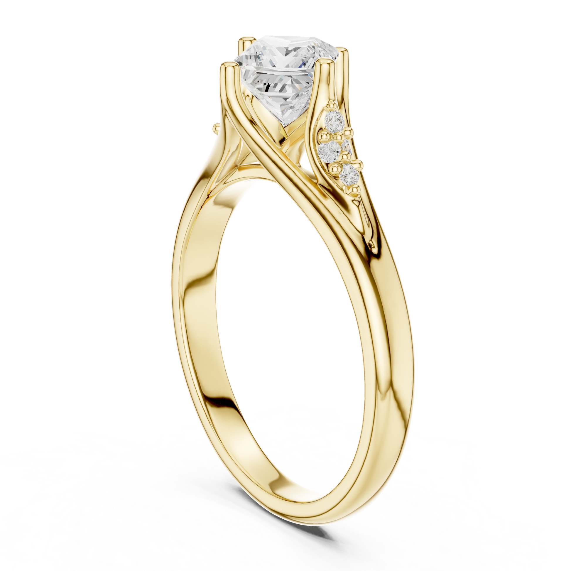 Mixed Shape Lab Grown Diamond Side Stone Ring