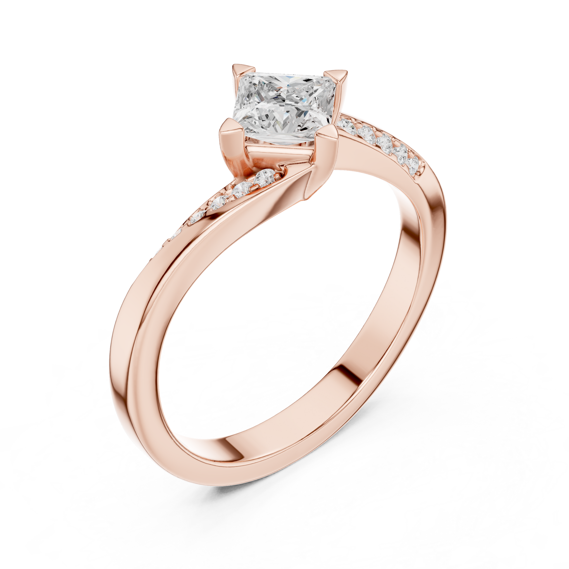 Mixed Shape Lab Grown Diamond Side Stone Ring