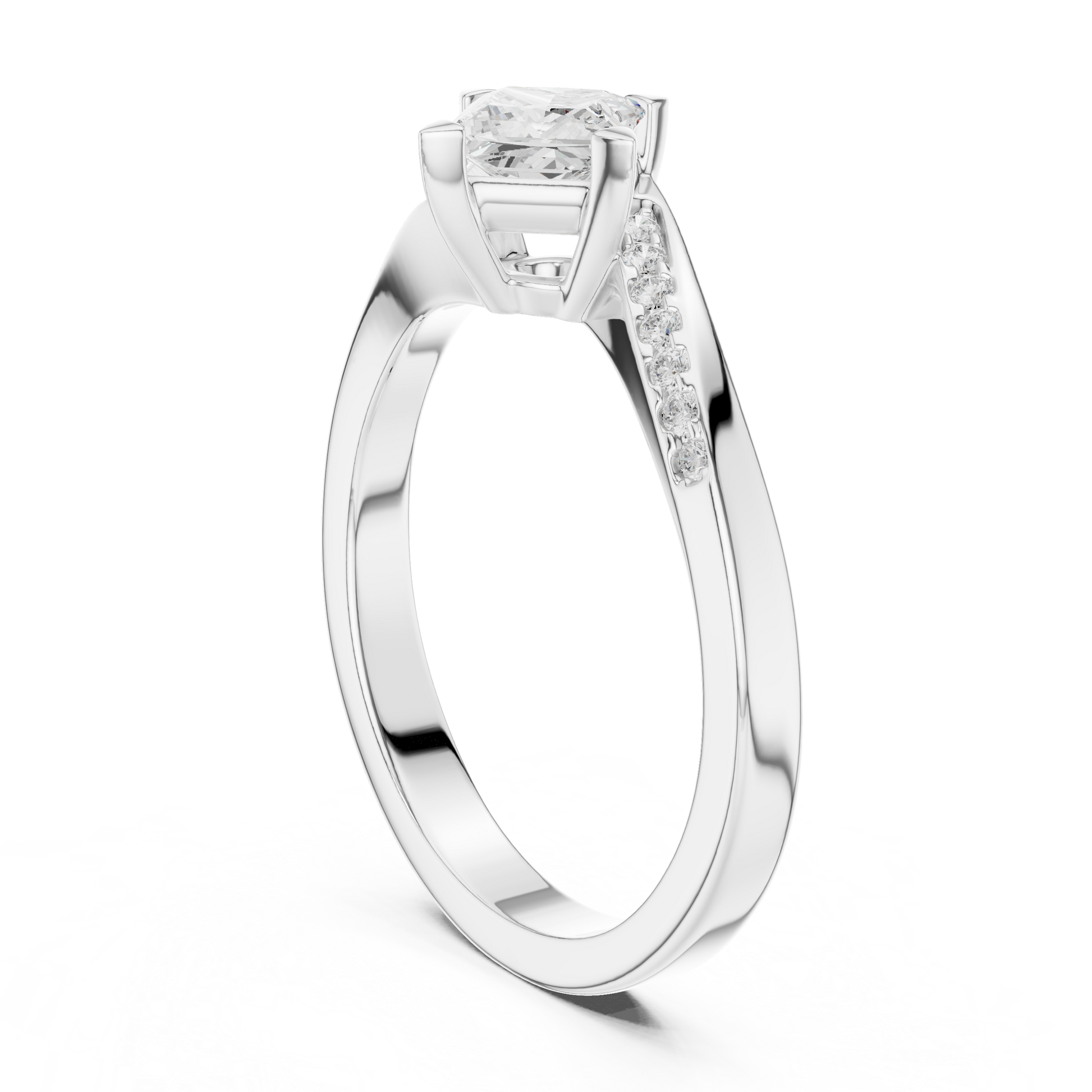 Mixed Shape Lab Grown Diamond Side Stone Ring