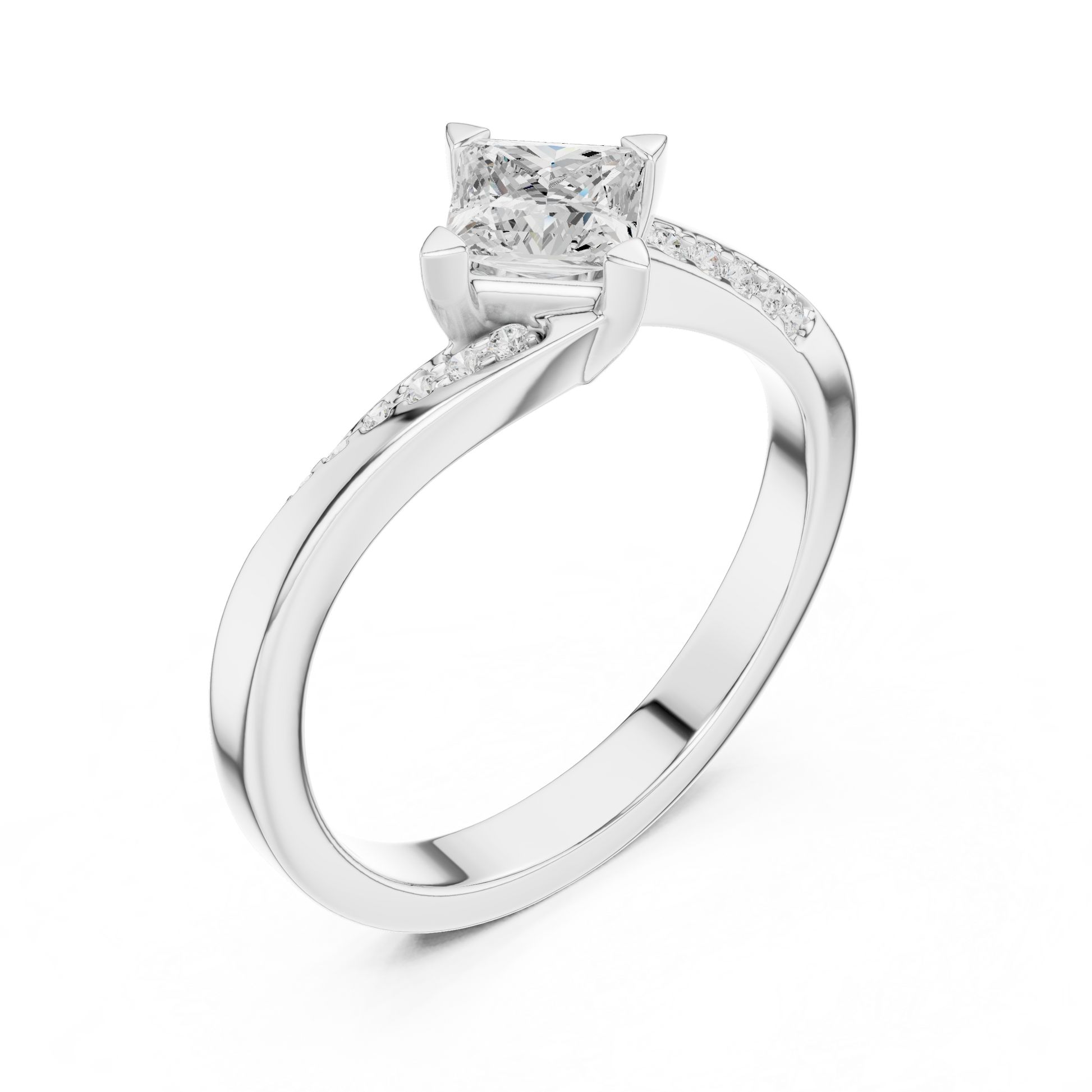 Mixed Shape Lab Grown Diamond Side Stone Ring