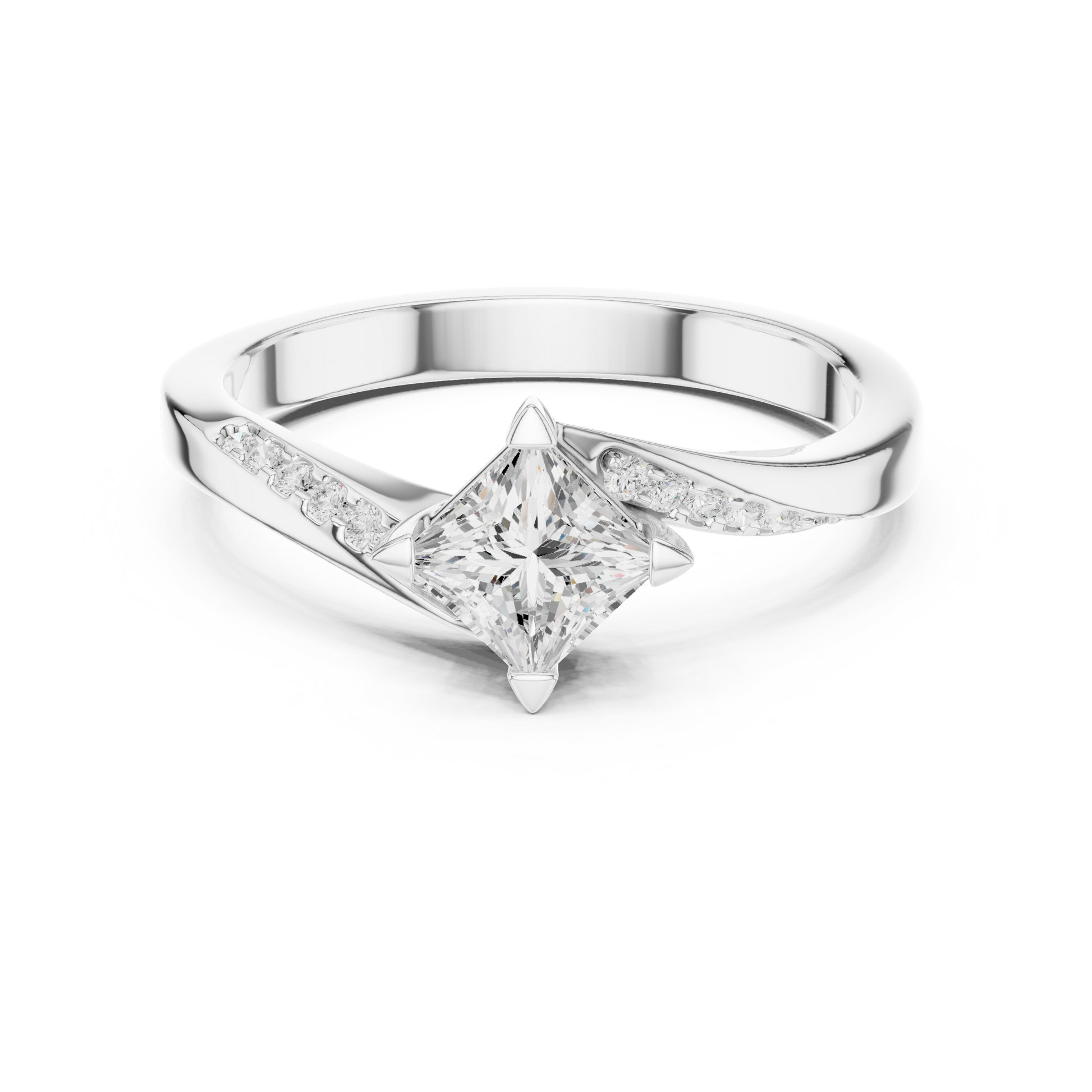 Mixed Shape Lab Grown Diamond Side Stone Ring