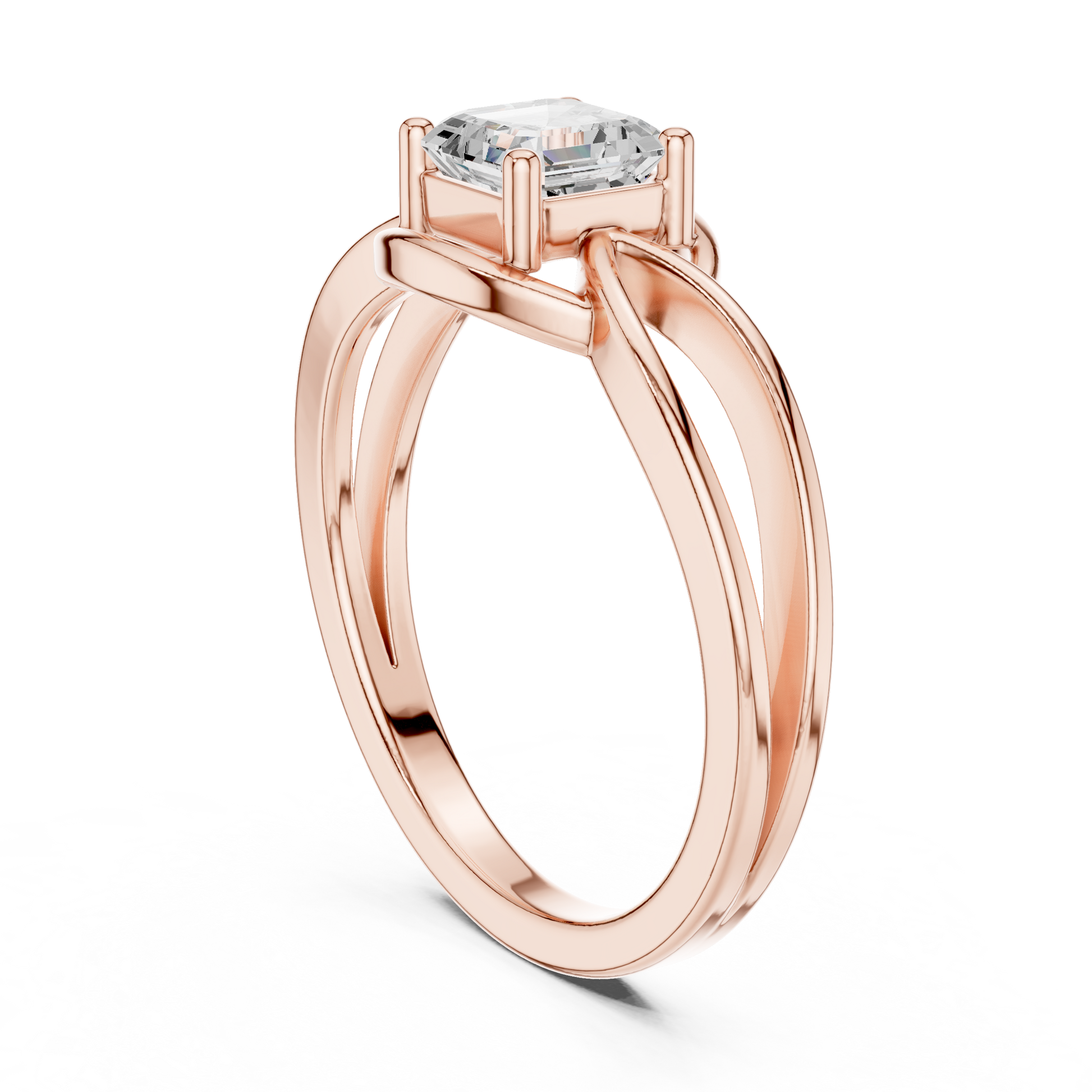 Asscher Solitaire Lab Grown Diamond Ring