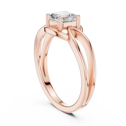 Asscher Solitaire Lab Grown Diamond Ring