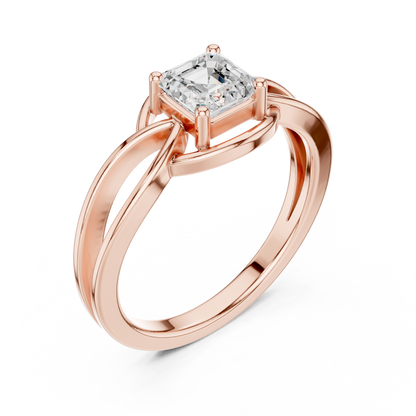 Asscher Solitaire Lab Grown Diamond Ring