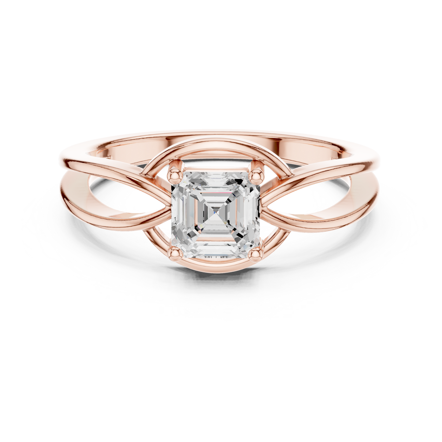 Asscher Solitaire Lab Grown Diamond Ring