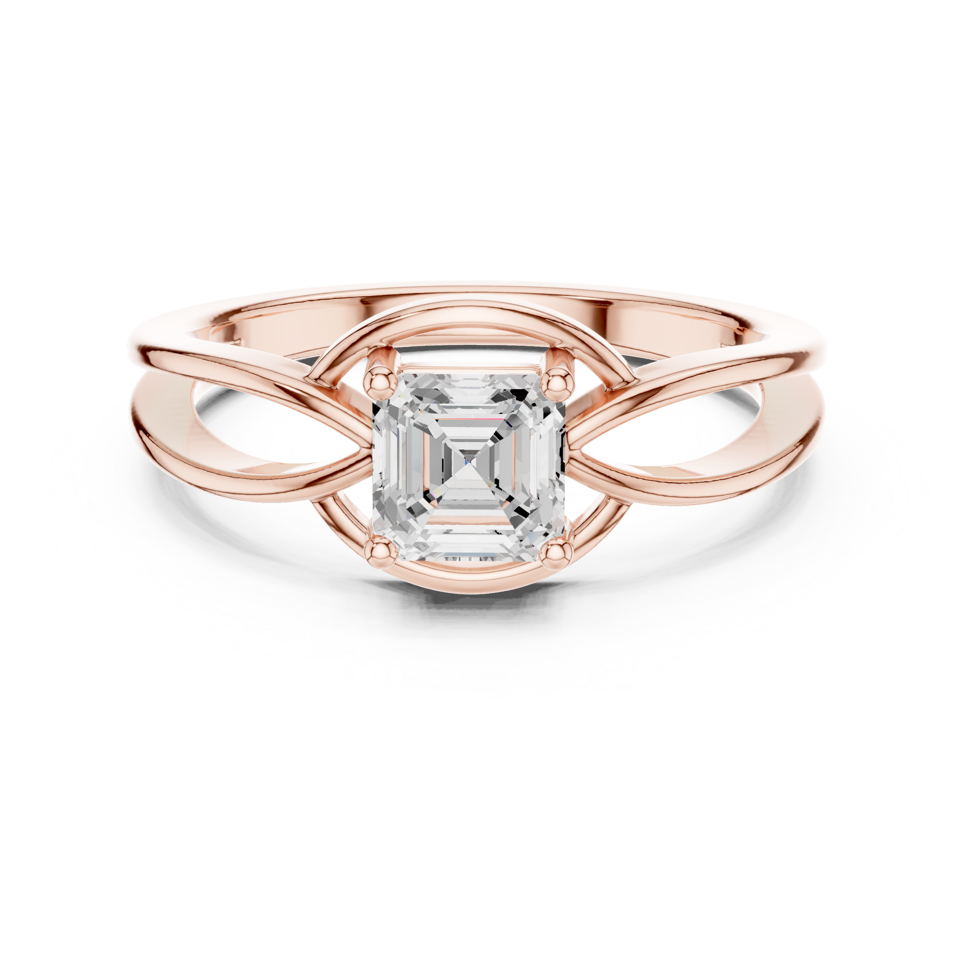 Asscher Solitaire Lab Grown Diamond Ring