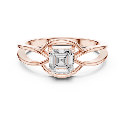 Asscher Solitaire Lab Grown Diamond Ring