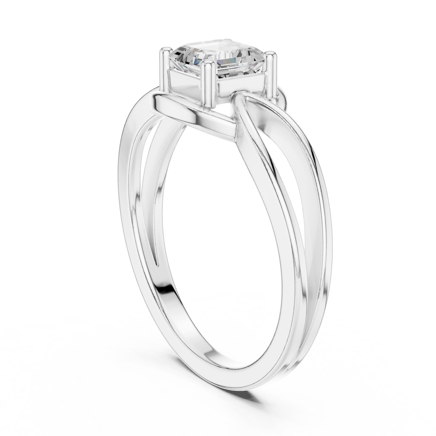 Asscher Solitaire Lab Grown Diamond Ring