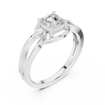 Asscher Solitaire Lab Grown Diamond Ring