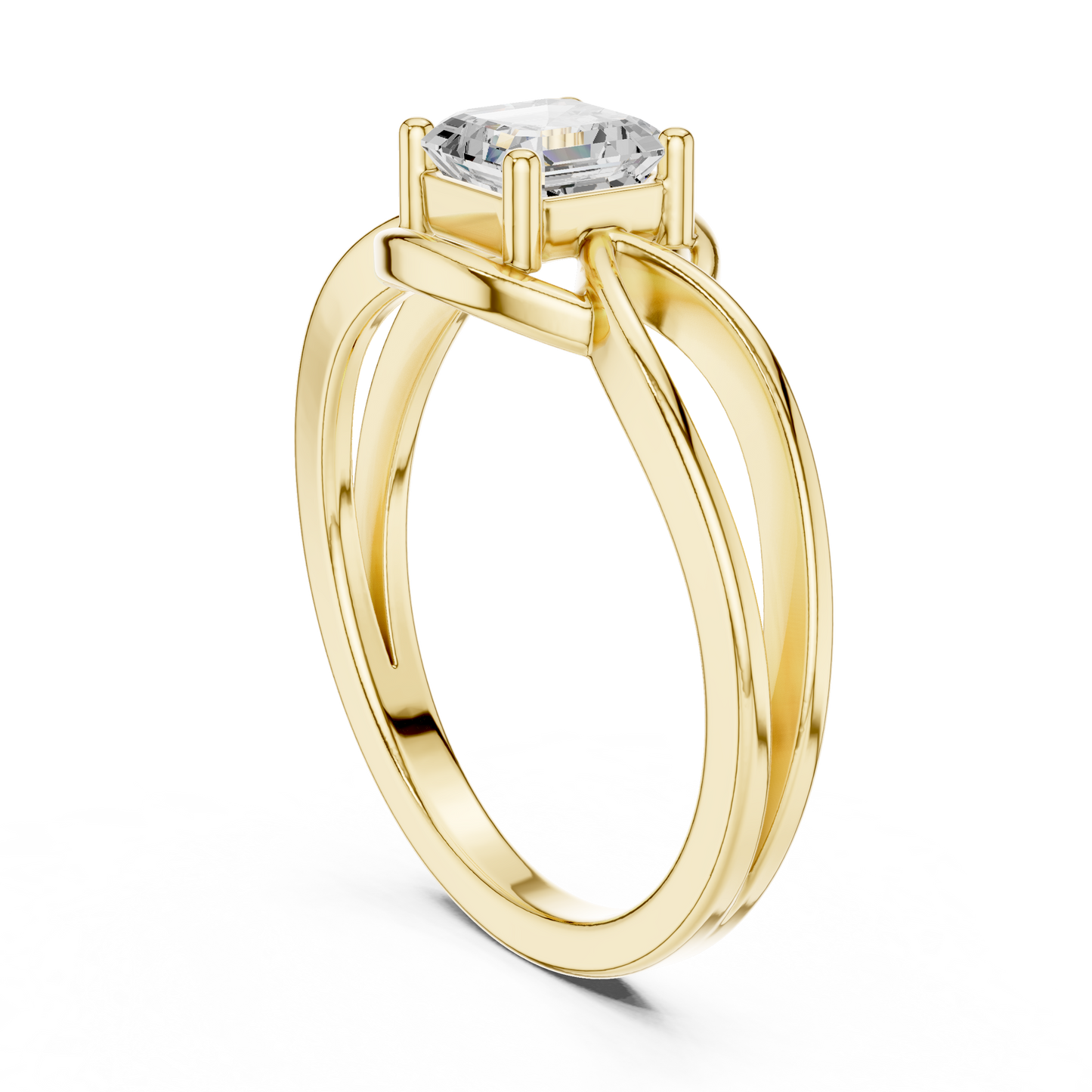 Asscher Solitaire Lab Grown Diamond Ring