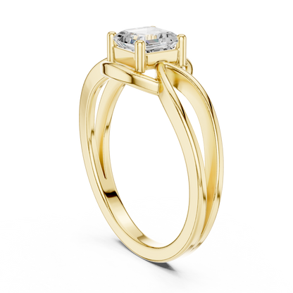 Asscher Solitaire Lab Grown Diamond Ring