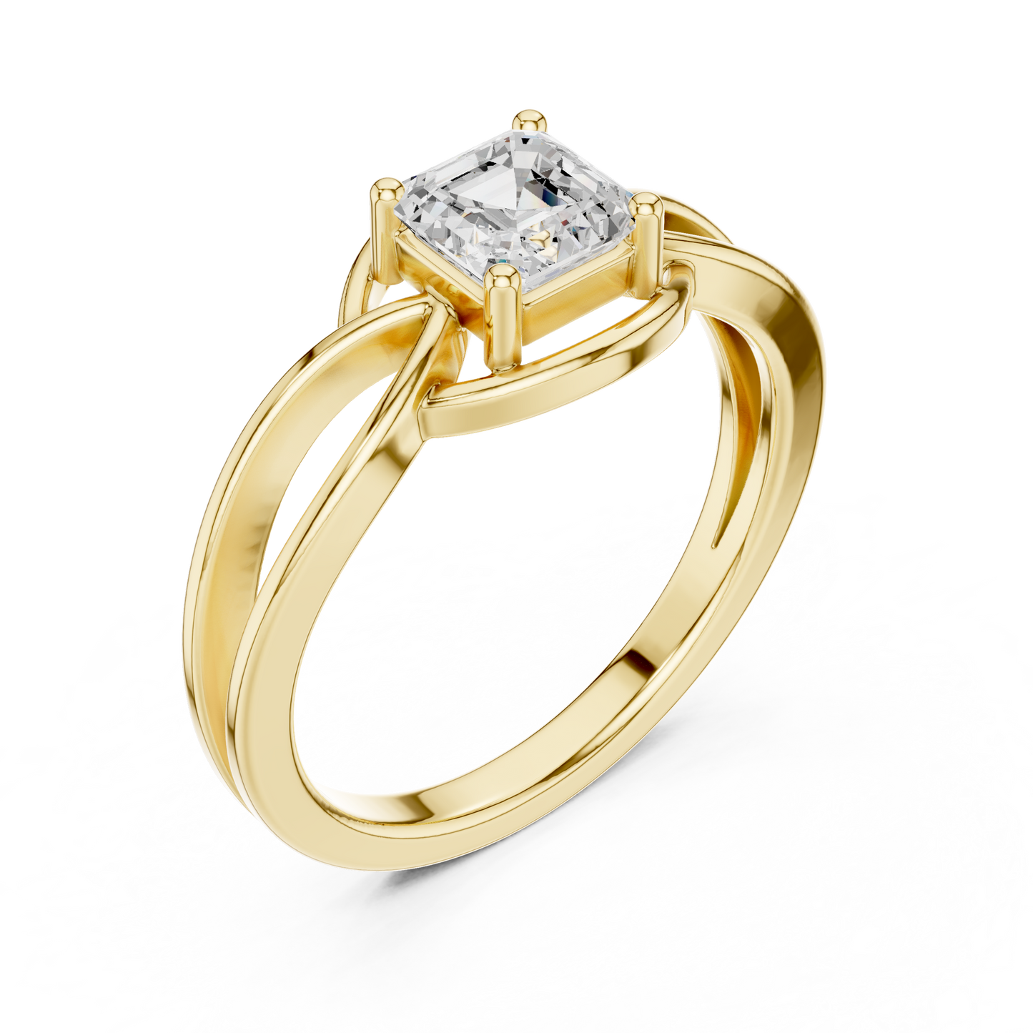 Asscher Solitaire Lab Grown Diamond Ring