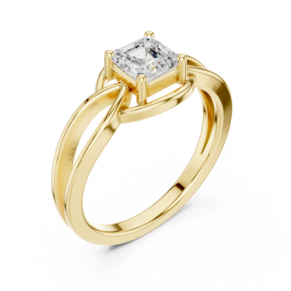 Asscher Solitaire Lab Grown Diamond Ring