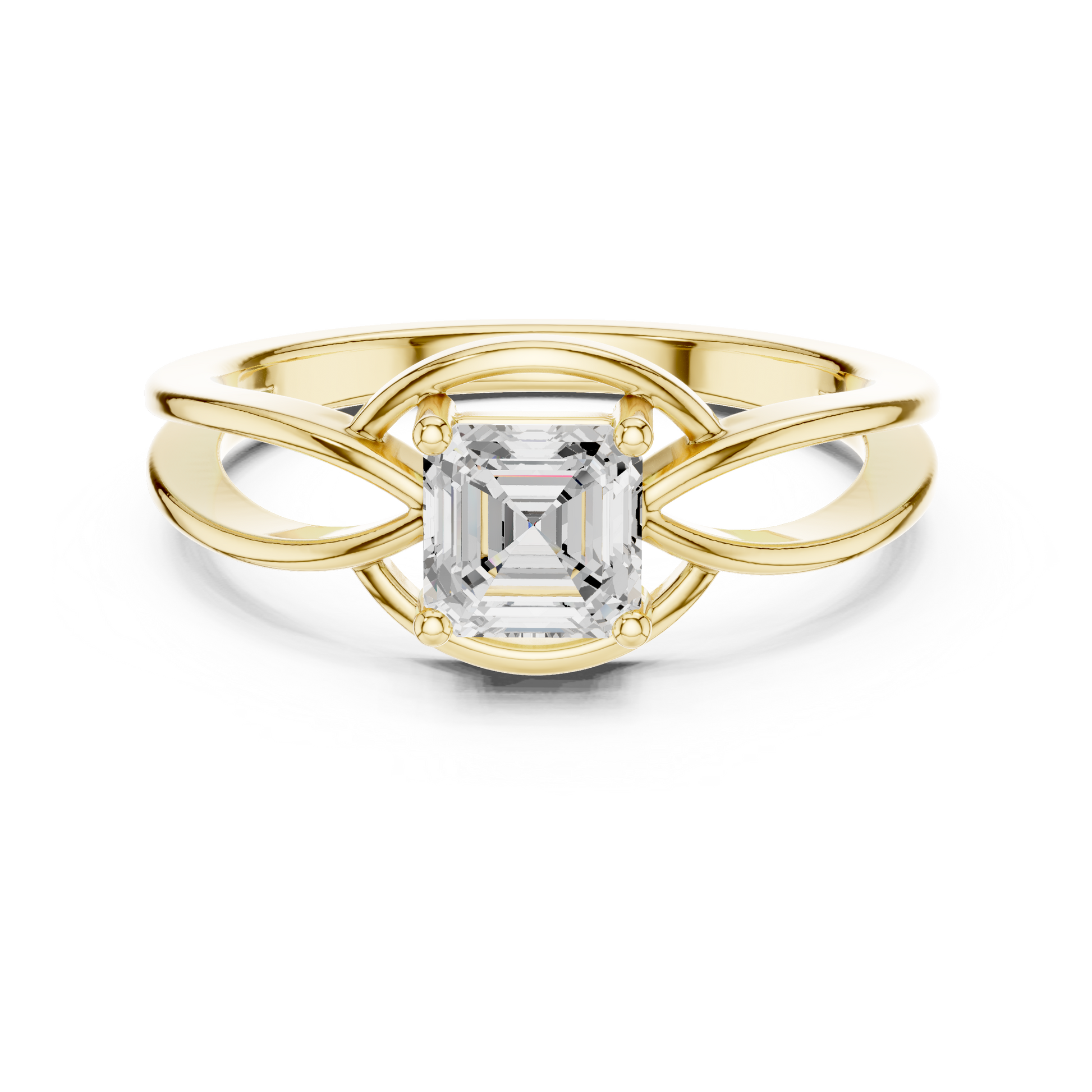 Asscher Solitaire Lab Grown Diamond Ring