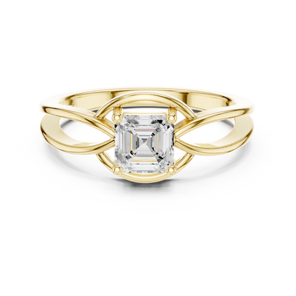 Asscher Solitaire Lab Grown Diamond Ring