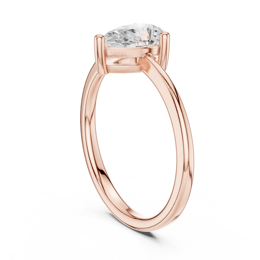 Round Solitaire Lab Grown Diamond Ring